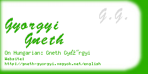 gyorgyi gneth business card